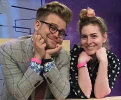 Adam Conover with girlfriend Lisa Hanawalt