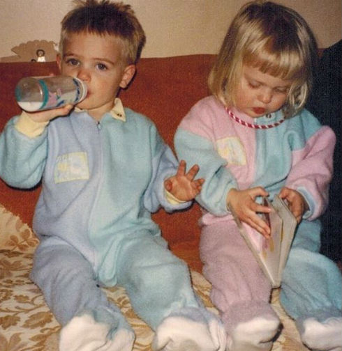 Alex with his twin sister