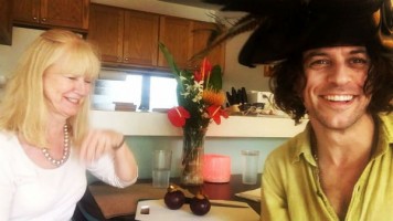 Alexander Polinsky with his mother