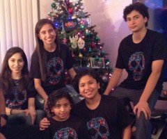 Anthony Gonzalez with his siblings