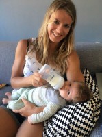 Dafne Schippers with her nephew