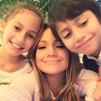 Emme and Max Muniz with mom Jennifer Lopez