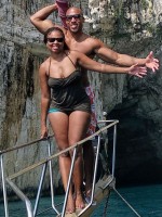 Jemele Hill in swimsuit with boyfriend H wood