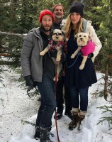 Jessica Rothe with friend Eric and Dad Steve