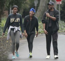 Lawrence Hilton-Jacobs with daughters