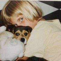 Little Ashton with pet Tigger