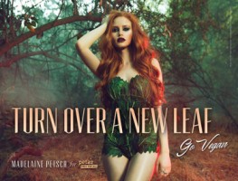 Madelaine Petsch posing for PETA