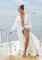 Marjorie Harvey on the beach