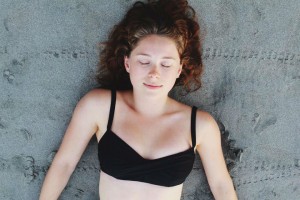 Mina Sundwall on the beach