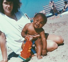 Nafissatou Thiam with mom in childhood