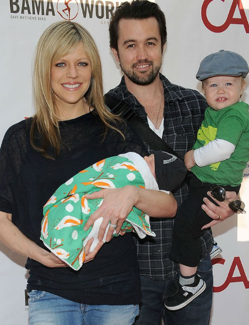 Rob McElhenney & Kaitlin Olson with sons-Axel Lee McElhenney(Elder), & Leo Grey McElhenney(young)