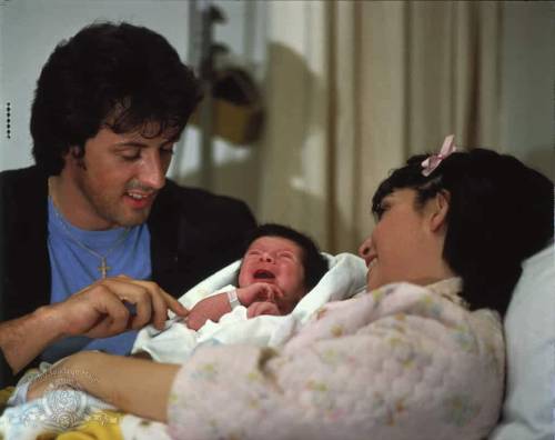 Seargeoh Stallone in Rocky II (1979) with Sylvester Stallone and Talia Shire